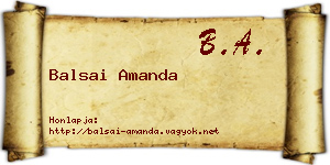 Balsai Amanda névjegykártya